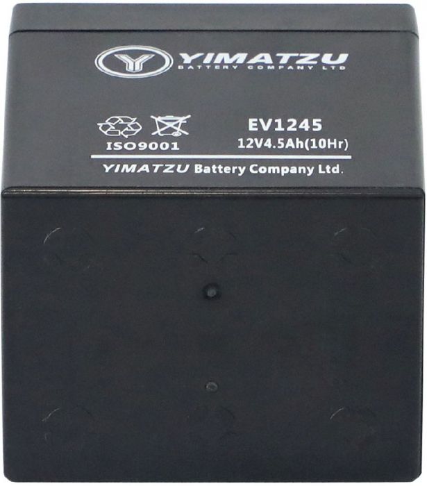 Battery - EV1245, 12V 4.5AH, Yimatzu, T1 Terminals - BATEV120045T1 - PBC92EF1