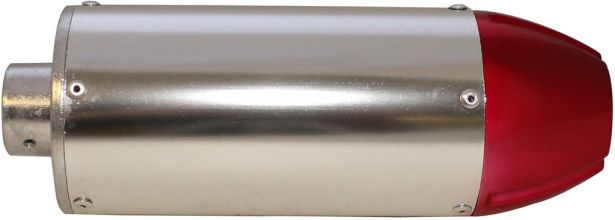 Muffler - 50cc to 250cc, Performance, CNC, Chrome - MFL5000CR - PBC2436F1