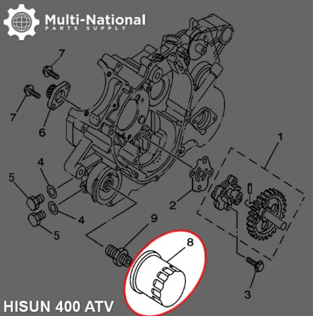Oil Filter - Hisun, 400-700cc, ATV/UTV - 21A0400 - PBC2588F1