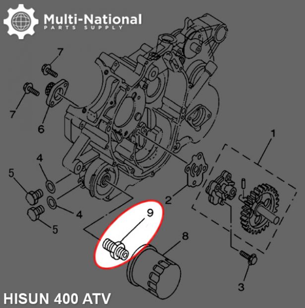 Oil Filter Joint - ATV, Hisun, 400-700cc - 20A5740 - PBC2545F1