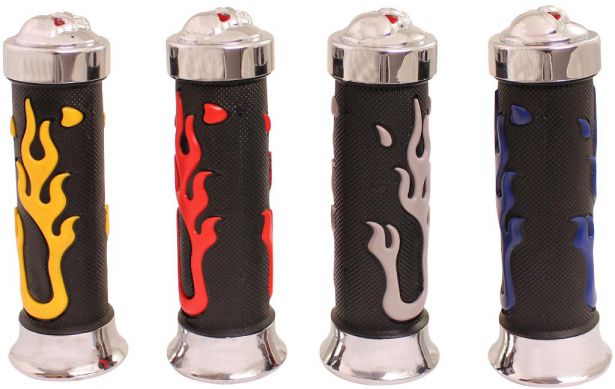 Throttle Grips - Metal Skulls, Red - 70D1860RD - PBC2734F1
