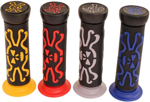 Throttle Grips - Skulls, Yellow - 70D1835YW - PBC2713F1