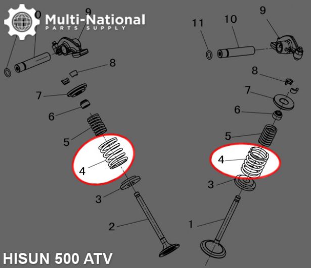 Valve Spring - Outer, Hisun, 400-500cc, ATV/UTV - 20A2142 - PBC1485F1