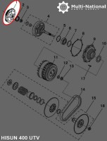Clutch - Clutch Shoe, 24 Spline, Yamaha, Hisun, 400cc, ATV/UTV - 30A3140 - PBC1346F1