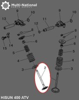 Exhaust Valve - ATV/UTV, Hisun, 400-500cc - 20A2582 - PBC1636F1