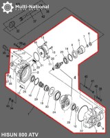 Front Differential - 800cc, Hisun, ATV - 70A4780 - PBC1696F1