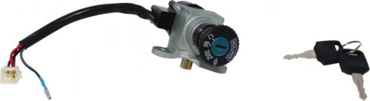 Ignition Key Switch - 4 pin Male, Metal, Steering Lock, Scooter - 10A4295 - PBC1954F1