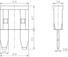 Mini Fuse - 35A, Purple (10pcs) - 60A9128 - PBC1995F1