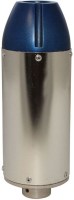 Muffler - Performance CNC, With Mounting Bracket, Chrome and Blue - PBCMFL50F1