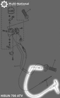 Throttle Cable - Angled Connector, 88.6cm, 400cc, 500cc, 700cc, 800cc Hisun - CBL2950 - PBC951F1